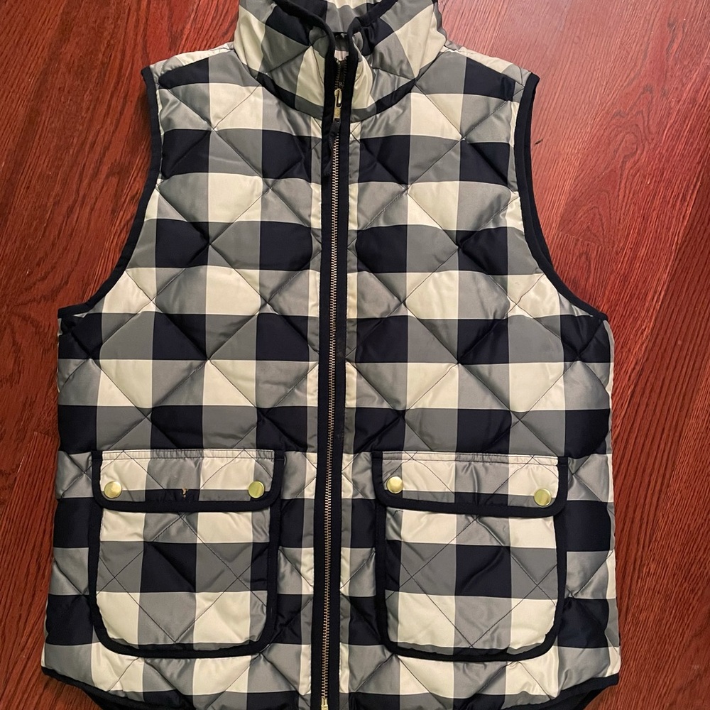 J crew navy plaid vest